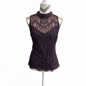 White House Black Market Lace Sleeveless Top